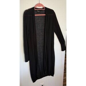 Thalia Sodi Women's Lurex Duster Cardigan Black Size X-Large Lightweight Open
